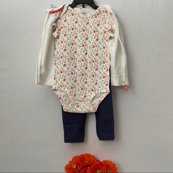 Carter’s girl’s 3-pack jacket-Bodysuit-pants, NWT - Picture 3 of 3